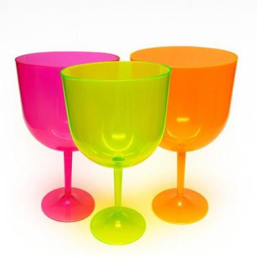 Imagem de Kit 10 unid Taça gin plástico neon para personalizar festa, balada e l