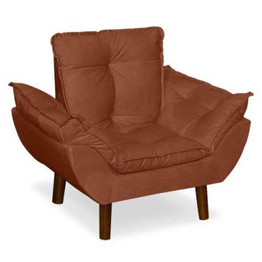 Imagem de Mini Poltrona Opala Decorativa Infantil Suede LM Decor CorTerracota - 