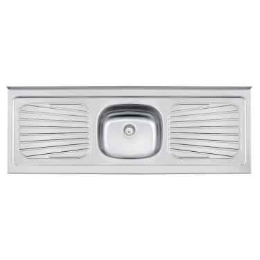 Imagem de Pia De Apoio Cozinha Tramontina 150x52 Cm New Raggi 40 Aço Inox
