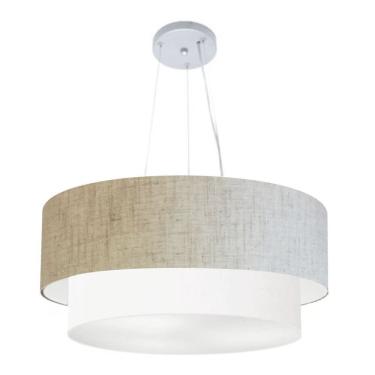 Imagem de Lustre Pendente Duplo Cilíndrico MD-4179 para Iluminação Interna com Cúpula em Tecido B...