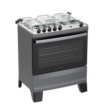 Imagem de Fogão 5 Bocas Atlas Agile UP Tripla Chama, Titanium, Bvolt