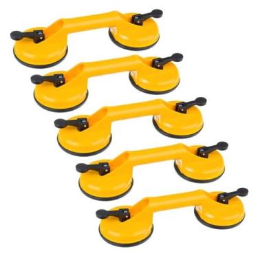 Imagem de Kit 5 Ventosa Dupla 80kg ABS Vidro Espelho - Titanium Platina