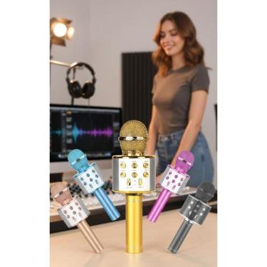 Imagem de Microfone Karaoke Bluetooth Dourado: Cante e Divirta-se! - Congratulat