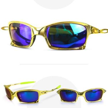 Imagem de oculos sol gold verão dourado proteção uv casual frontal acetato prese