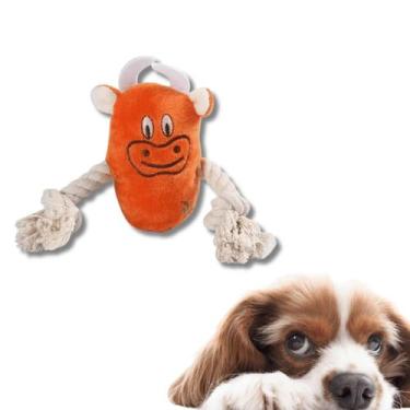 Imagem de Brinquedo de Pelúcia Touro p/ Pets Cachorro c/ Apto e corda divertido 