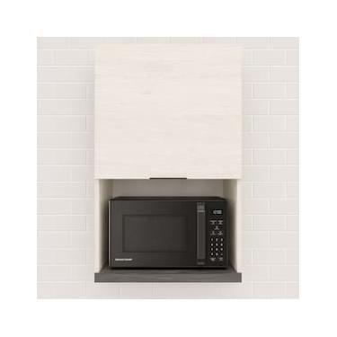 Imagem de Armário de Cozinha Aéreo Bartira Cristal MDP 15mm com Nicho para Micro-ondas e 1 Porta...