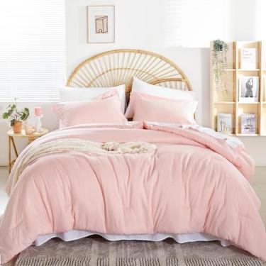 Imagem de Conjunto de edredom Weigelia Pink tamanho completo com lençóis de 7 pe