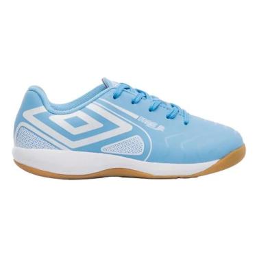 Imagem de Tênis Infantil De Futsal Umbro Pro 5 Jr, Azul, Branco, 29