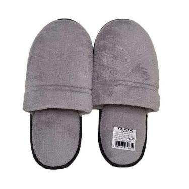 Imagem de Pantufa Textil Mafeçolli Feminino, Cinza, 41/42