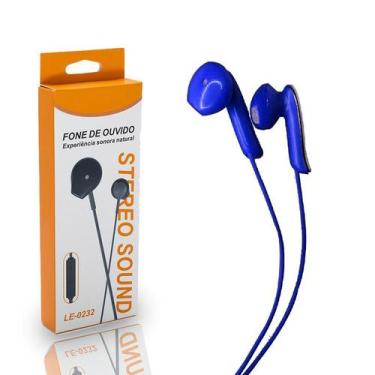 Imagem de Fone De Ouvido Celular Azul C/Microfone E/ Bom Grave 3.5 Mm - Mb