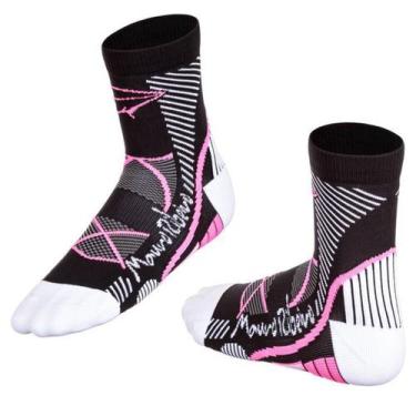 Imagem de Meia Ciclismo Mtb Speed Cano Alto Preto/Rosa Mauro Ribeiro, 35 ao 43, 