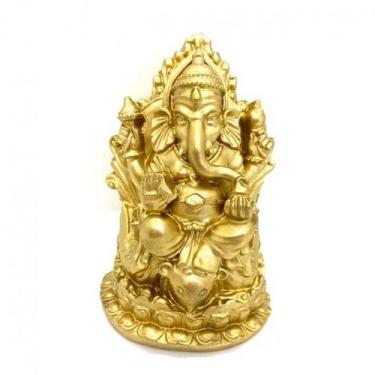 Imagem de Imagem  Ganesh Trono  Escultura Resina Estátua 12 cm - Lua Mistica
