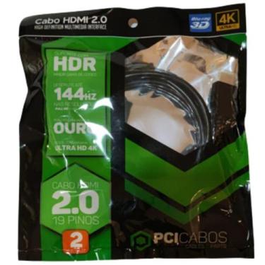 Imagem de Cabo HDMI + HDMI 4K 2.0 2m PCI