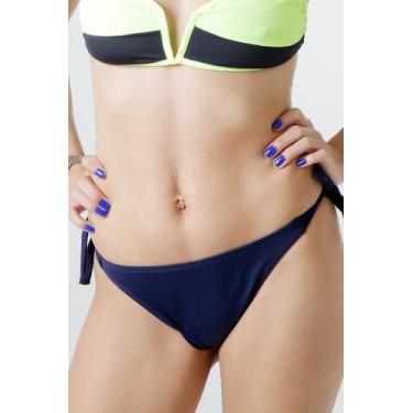 Imagem de Calcinha Fio Dental Pq Liso Amarrar - Mariazinha da Praia, P, Azul esc