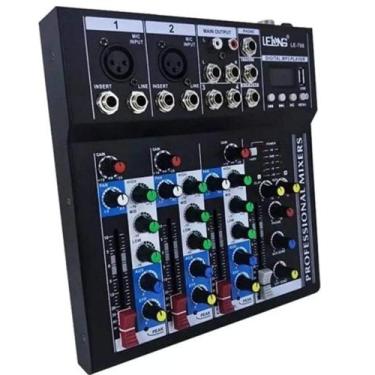Imagem de Mesa De Som 4 Canais Bluetooth Usb Mp3 Delay Display Le 708 - Lelong