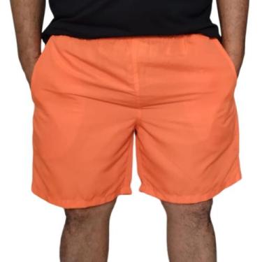 Imagem de Short Tactel Masculino Colorido Bermuda Lisa - Repelique, M, Laranja