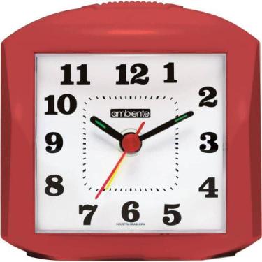 Imagem de Despertador Quartz Ambiente Ref: 1601-044 Vermelho Retangular