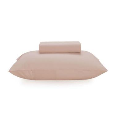 Imagem de Jogo de Cama Solteiro Karsten 160 fios Matiza Rosa Giz 2 Pçs