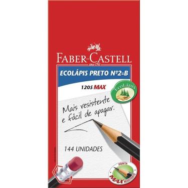 Imagem de Lápis Grafite Faber-Castell Ecolapis Max Sextavado No 2 com Borracha Madeira FSC Preto
