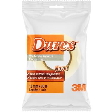 Imagem de Fita Adesiva Durex Transparente 12mmx30m com Alta Adesão e Resistência à Umidade
