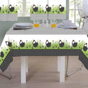Imagem de Toalha de Mesa Sultan Estampada Realce Premium Galinha