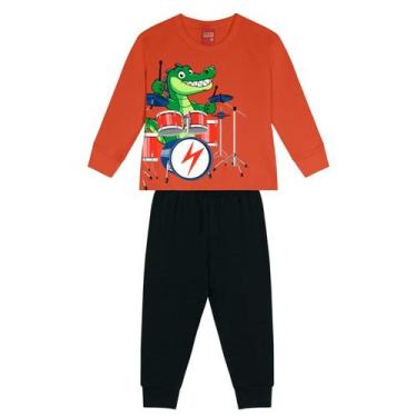 Imagem de Conjunto Moletom Infantil casaco e Calça Kyly 1000107, 6, Laranja