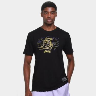 Imagem de Camiseta NBA Los Angeles Lakers Mitchell & Ness Masculina, Preto, GG