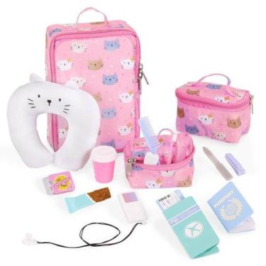 Imagem de Kit de Viagem Our Generation Estampa de Gatinho Rosa Candide