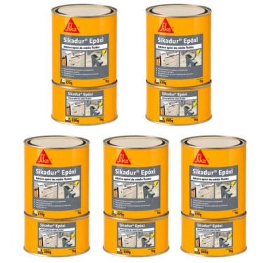 Imagem de Sikadur Adesivo Epóxi 1kg Alta Resistência - Kit 5 Unidade