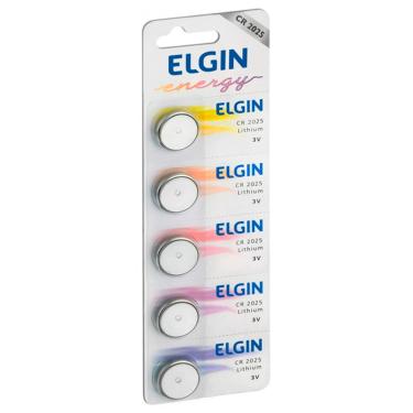 Imagem de Bateria de Lítio CR2025 Elgin 82192 - Cartela com 5 unidades