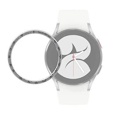 Imagem de Moldura Aro Bisel compatível com Samsung Galaxy Watch 4 44mm R870 e R875 - Marca LTIMPORTS (Prata Tachymeter)