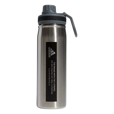 Imagem de adidas Garrafa de água de metal de 600 ml, aço inoxidável 18/8 isolada de parede dupla quente/fria, Aço inoxidável/cinza onix/preto, 20.3 Ounces