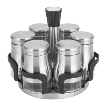 Imagem de Porta Condimentos 6 Peças C/ Suporte Uny Gift - LN02KIT