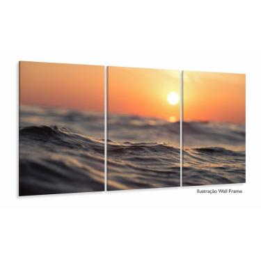 Imagem de Quadro Mar Paisagem Pôr do Sol Conjunto 3 Peças 120x60