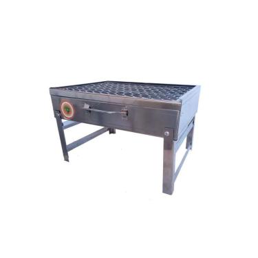 Imagem de Churrasqueira Malinha Portátil Inox Com Grelha Galvanizada 22x35x13cm