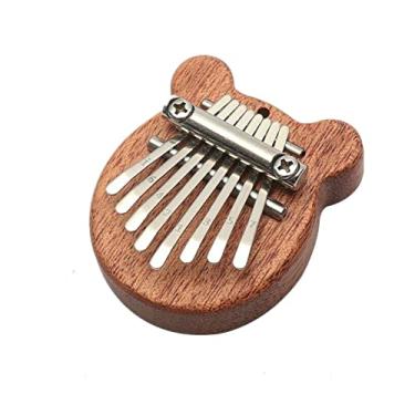 Imagem de Mini Kalimba Mini Thumb Piano Finger Percussão Mogno Urso de Madeira Sólida Bolso Musical de Madeira