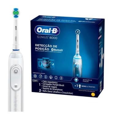 Imagem de Oral-B Genius 8000 Kit  Escova Elétrica + 2 Refis Sensi Ultrafino E Cr