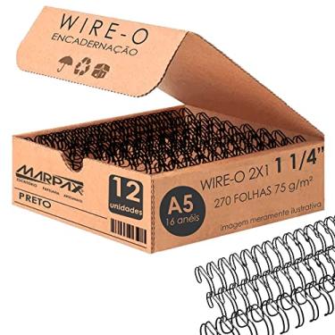 Imagem de Wire-o para Encadernação A5 1 1/4 2x1 para 270fls Preto 12un