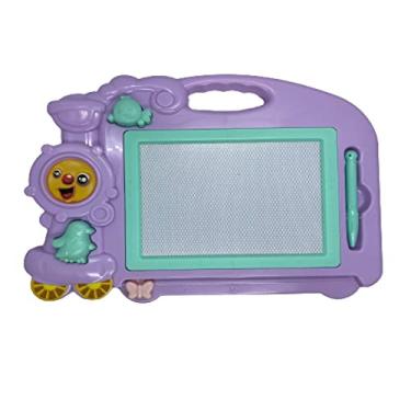 Imagem de Lousa Mágica Magnetica Infantil Com Caneta+2Carimbos 35x26cm Cor:Lílas