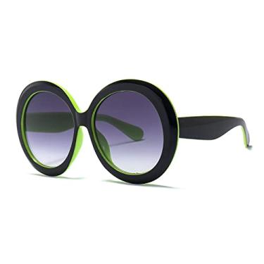 Imagem de Óculos de sol redondos unissex grandes femininos moda retrô para condução óculos de luxo masculino designer verde preto uv400, verde exército, outros