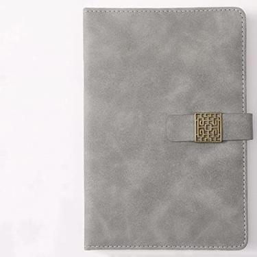 Imagem de A5 Business Notebook Agenda Record Estilo Retro Fivela Magnética Papelaria Diário Memorando Minutas de Reunião Aluno Material Escolar, Cinza, 4 PCS