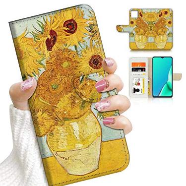Imagem de para iPhone 13 Mini, capa de telefone carteira projetada com flip, A23195 Van Gogh girassóis 23195