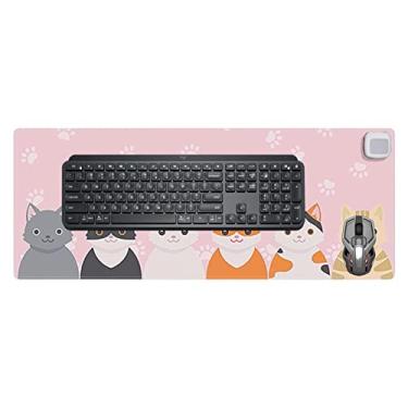 Imagem de Teclado Aquecido, Tapete de mesa de escritório multiuso para teclado, Cat Warm Big Mouse Pad Edição Estendida Mouse Pad Aquecido Mesa Decorações de Escritório para Mesa de Trabalho Edorco