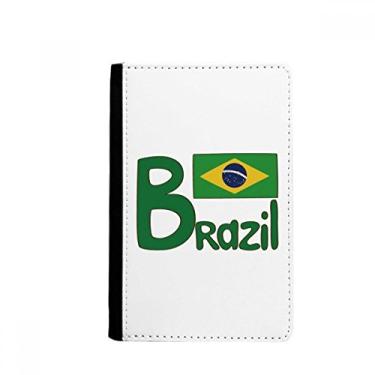 Imagem de Porta-passaporte padrão verde bandeira nacional do Brasil Notecase Burse carteira capa porta-cartão, Multicolor