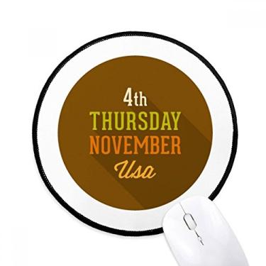 Imagem de DIYthinker Garland Tapete de mouse padrão círculo dia de ação de graças desktop escritório tapete redondo para computador