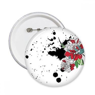 Imagem de Aquarela de tinta flor, planta, peônia, alfinetes redondos, emblema, acessório, decoração, 5 peças