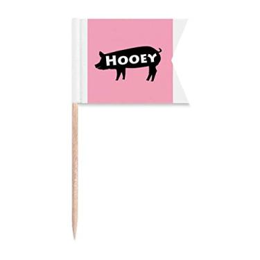 Imagem de Croon Livestock Pig Hooey bandeiras de palito de dente marcadoras para bolo de festa, prato de queijo