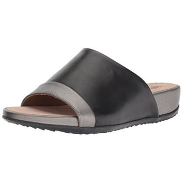 Imagem de SoftWalk Sandália feminina Del Mar Wedge Slide, Preto/estanho, 10.5 Narrow