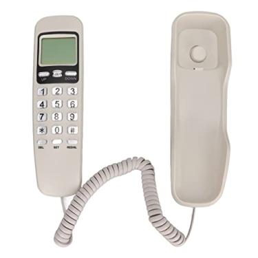 Imagem de Telefone de Parede Com Fio, Função Flash Telefone de Hotel Multifuncional CláSsico Com Display LCD para Uso DoméStico (Branco)