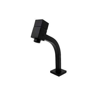 Imagem de Torneira Quadrada Link Preta Para Banheiro 45º Bica Baixa